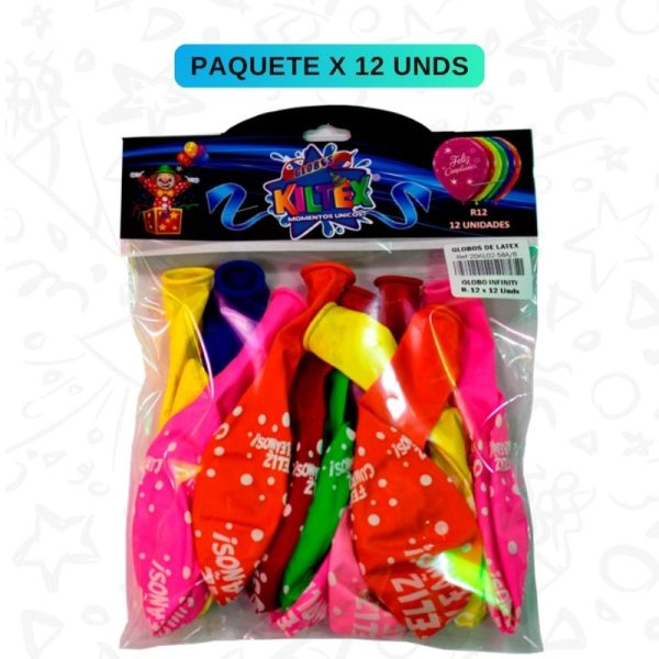 Globo Infinity R12 "Feliz Cumpleaños" - Imagen 2