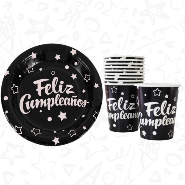 Set de Vasos y Platos “Feliz Cumpleaños” x 10 unds - Imagen 10