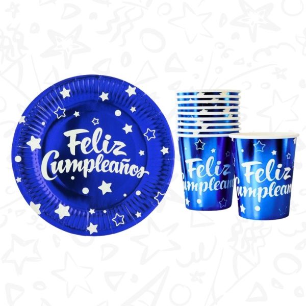 Set de Vasos y Platos “Feliz Cumpleaños” x 10 unds - Imagen 9