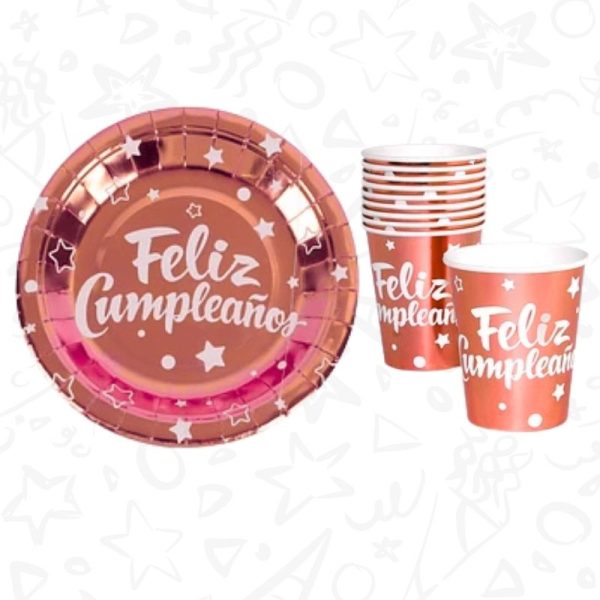 Set de Vasos y Platos “Feliz Cumpleaños” x 10 unds - Imagen 6