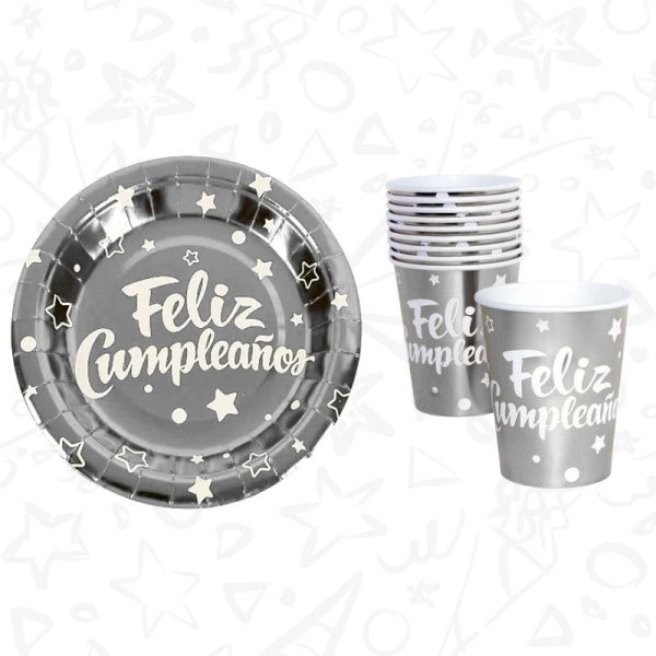 Set de Vasos y Platos “Feliz Cumpleaños” x 10 unds - Imagen 5