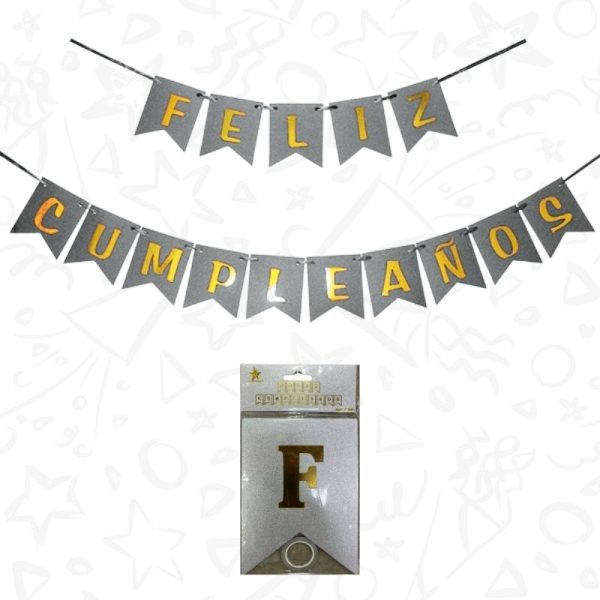 Festón Escarchado “Feliz Cumpleaños” - Imagen 5