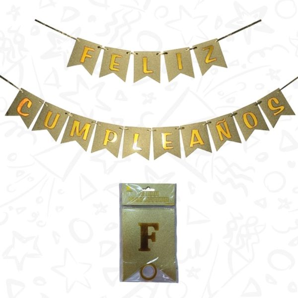 Festón Escarchado “Feliz Cumpleaños” - Imagen 3