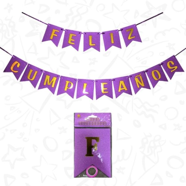 Festón Escarchado “Feliz Cumpleaños” - Imagen 2