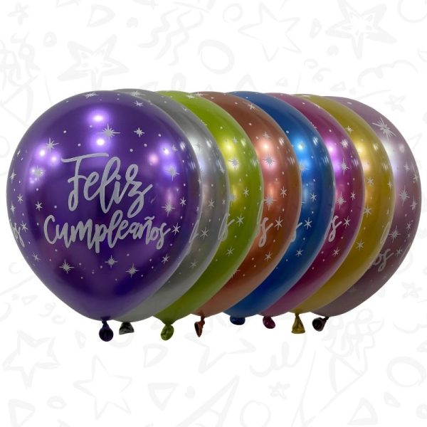 Globo Cromado Infinity “Feliz Cumpleaños”