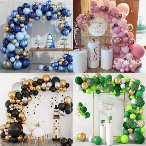 Arcos orgánicos con globos para decoración de eventos